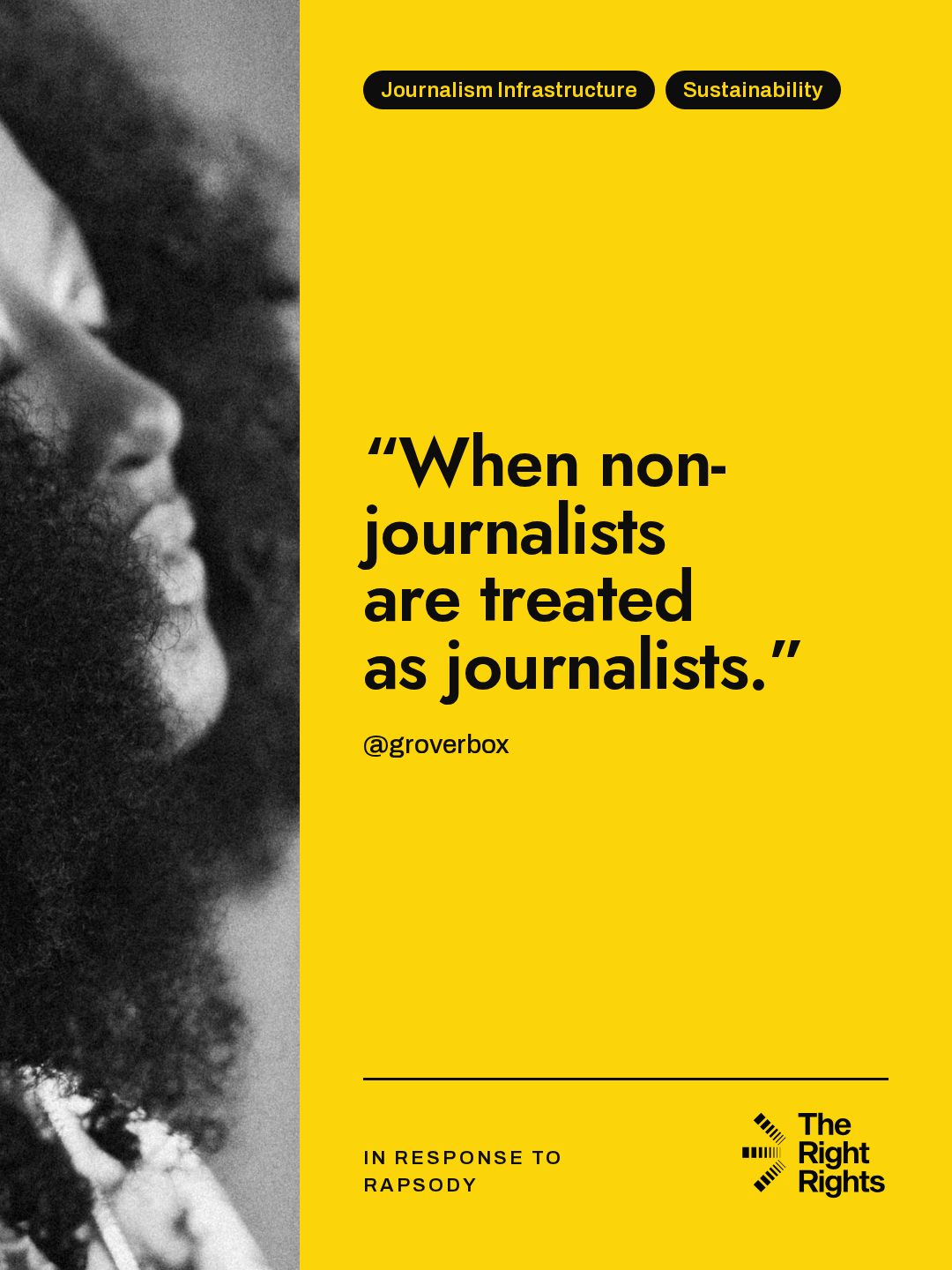 Cover: “When non-journalists are treated as journalists.” — @groverbox